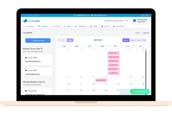 CorpoAlert Calendar & Companies